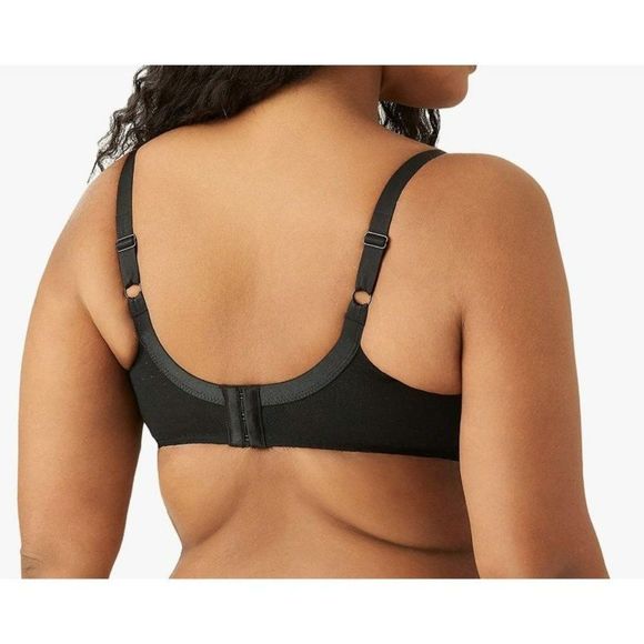 Wacoal Black and Beige Chantilly Lace Retro Chic Full-Busted Underwire Bra 36DDD - Picture 4 of 7